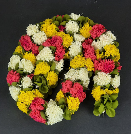 Hand made Fabric Garland/Mala - Washable and Lifetime Usable.(Multi-color). 42 inch.