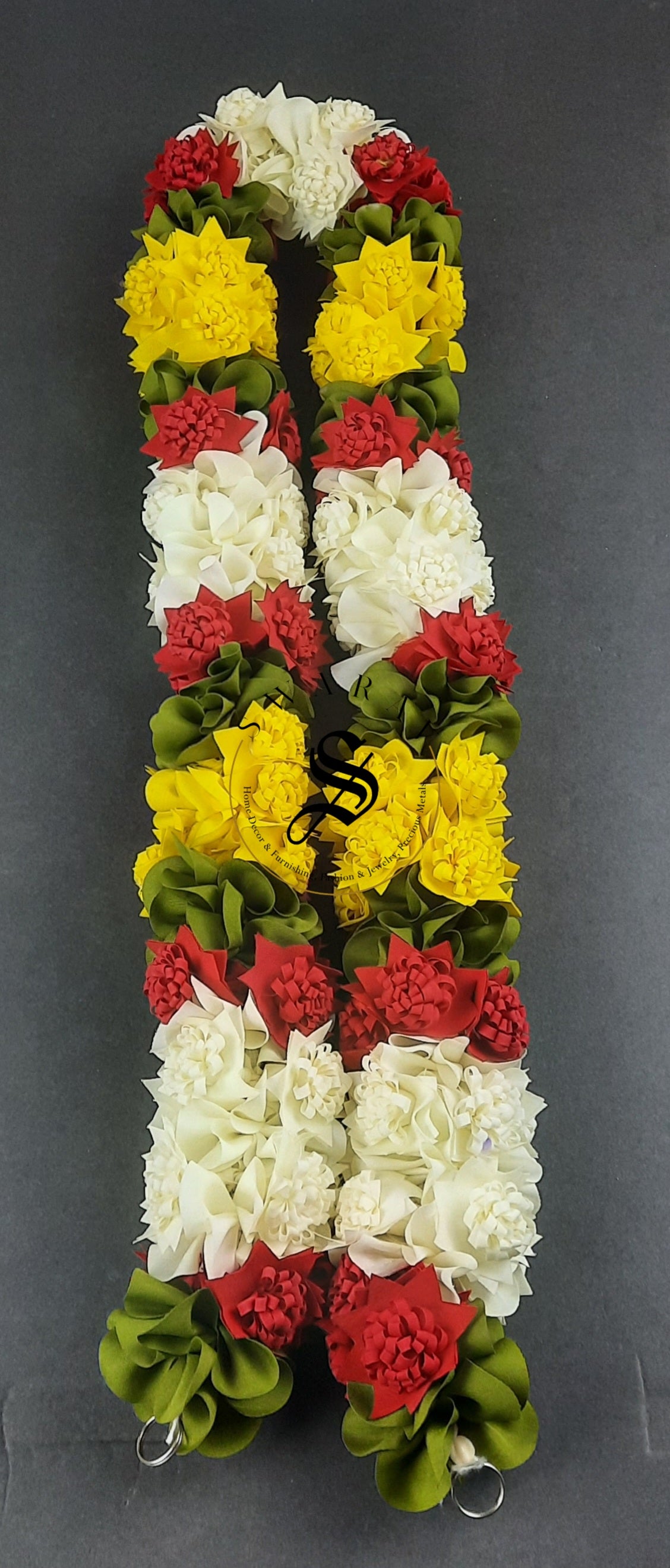 Hand made Fabric Garland/Mala - Washable and Lifetime Usable.(Multi-color). 42 inch.