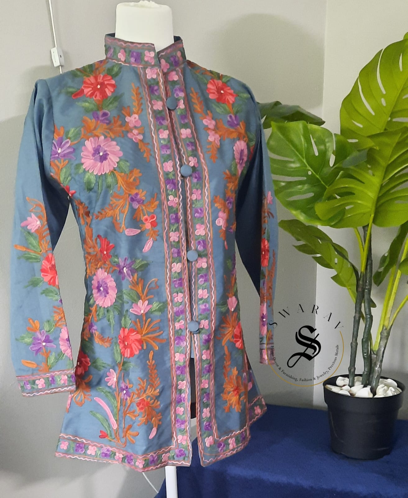 Women's Kashmiri Ari work Jacket ( M Size ) and Hand Bag COMBO 2