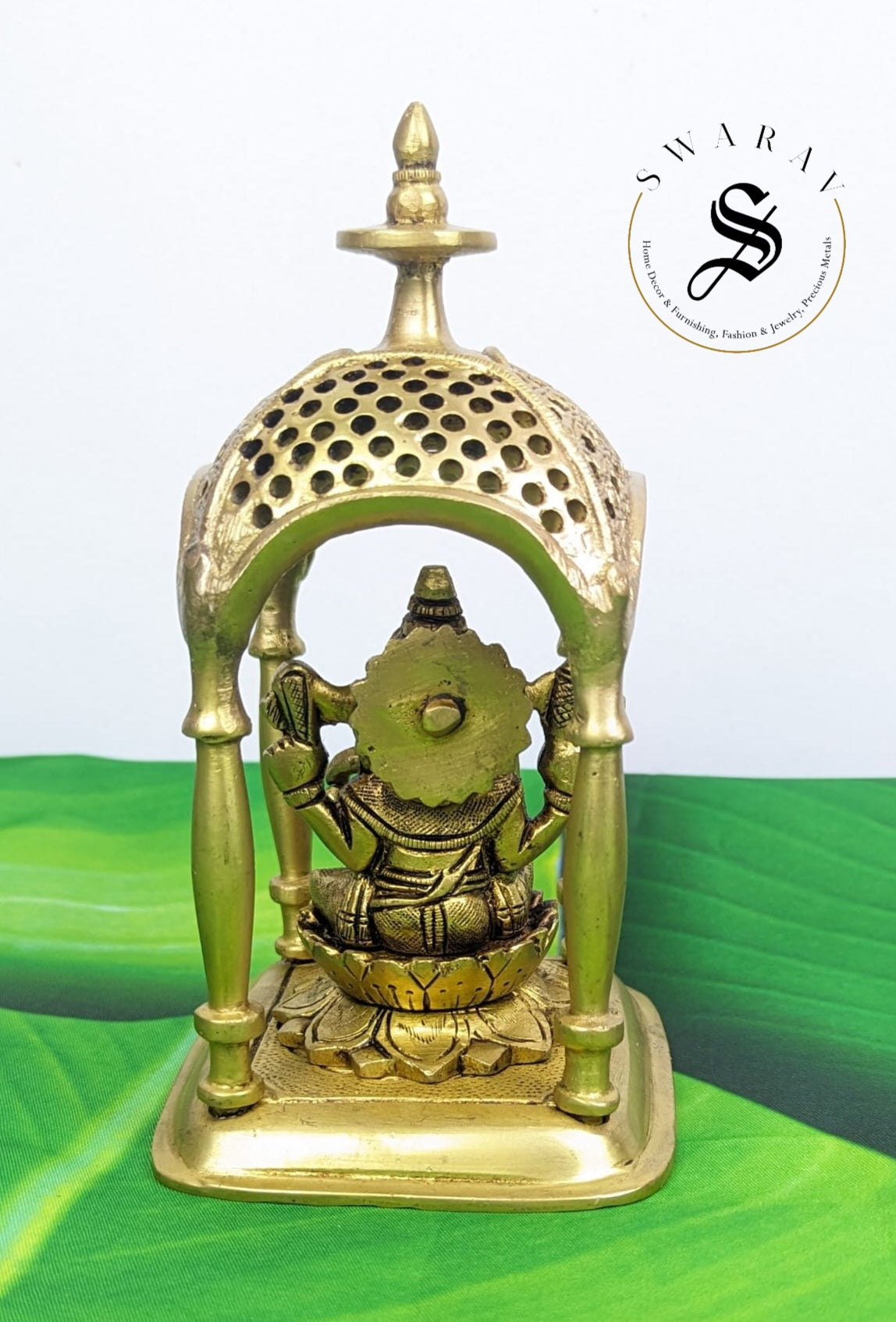 Pure Brass Temple with cute Ganesha idol