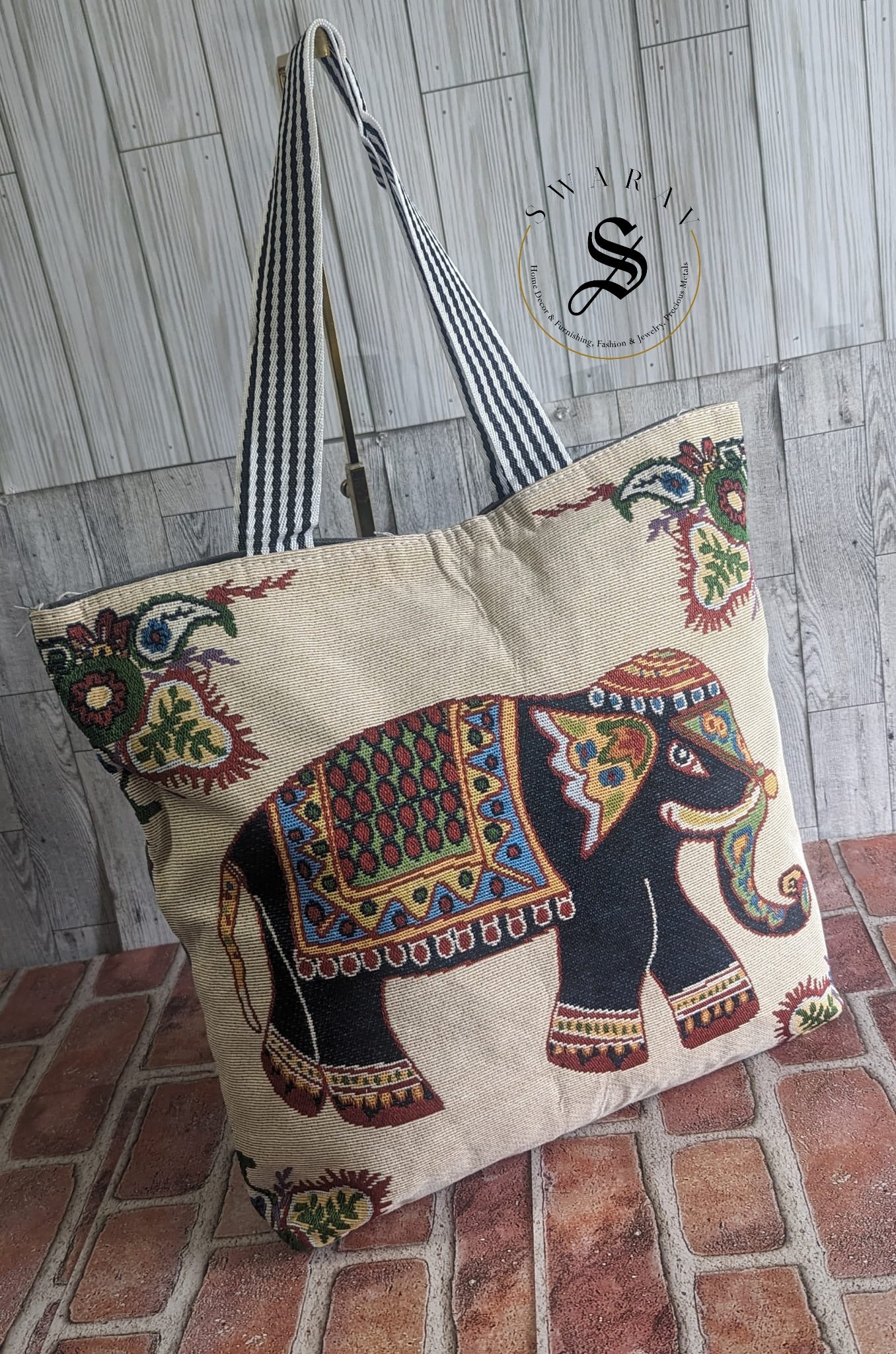 FREE SHIPPING š Ethnic Khadi cotton Big size Beach/ Tote Bag with premium fabirc lining inside. Size : 18 by 15 by 4 inch. Pack of 6.