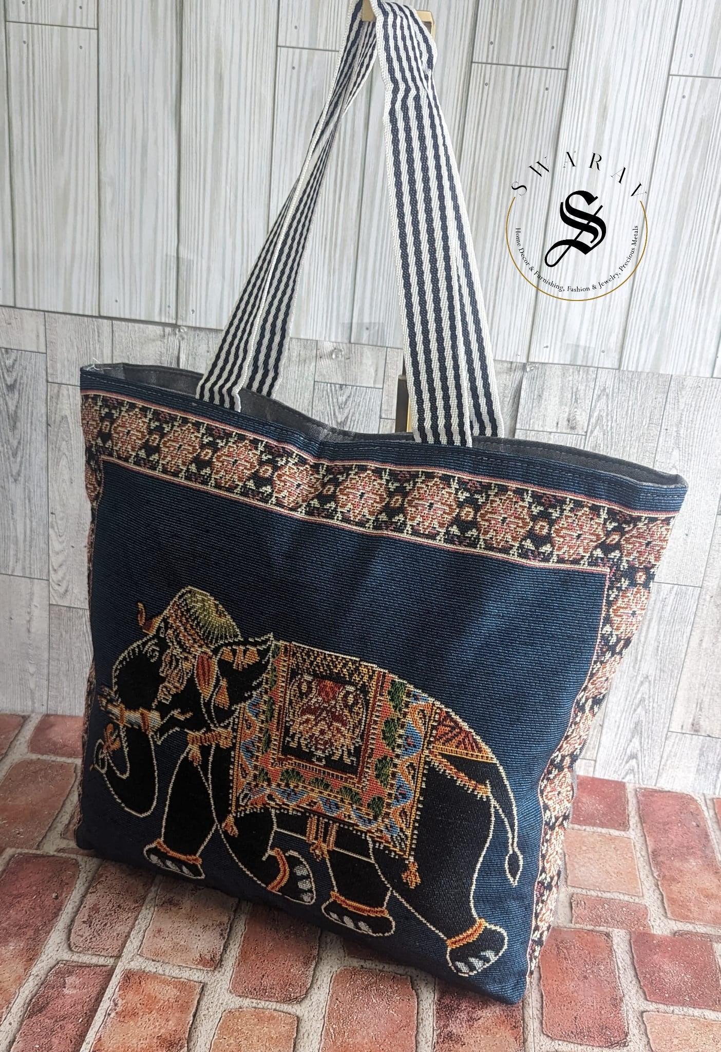 FREE SHIPPING š Ethnic Khadi cotton Big size Beach/ Tote Bag with premium fabirc lining inside. Size : 18 by 15 by 4 inch. Pack of 6.