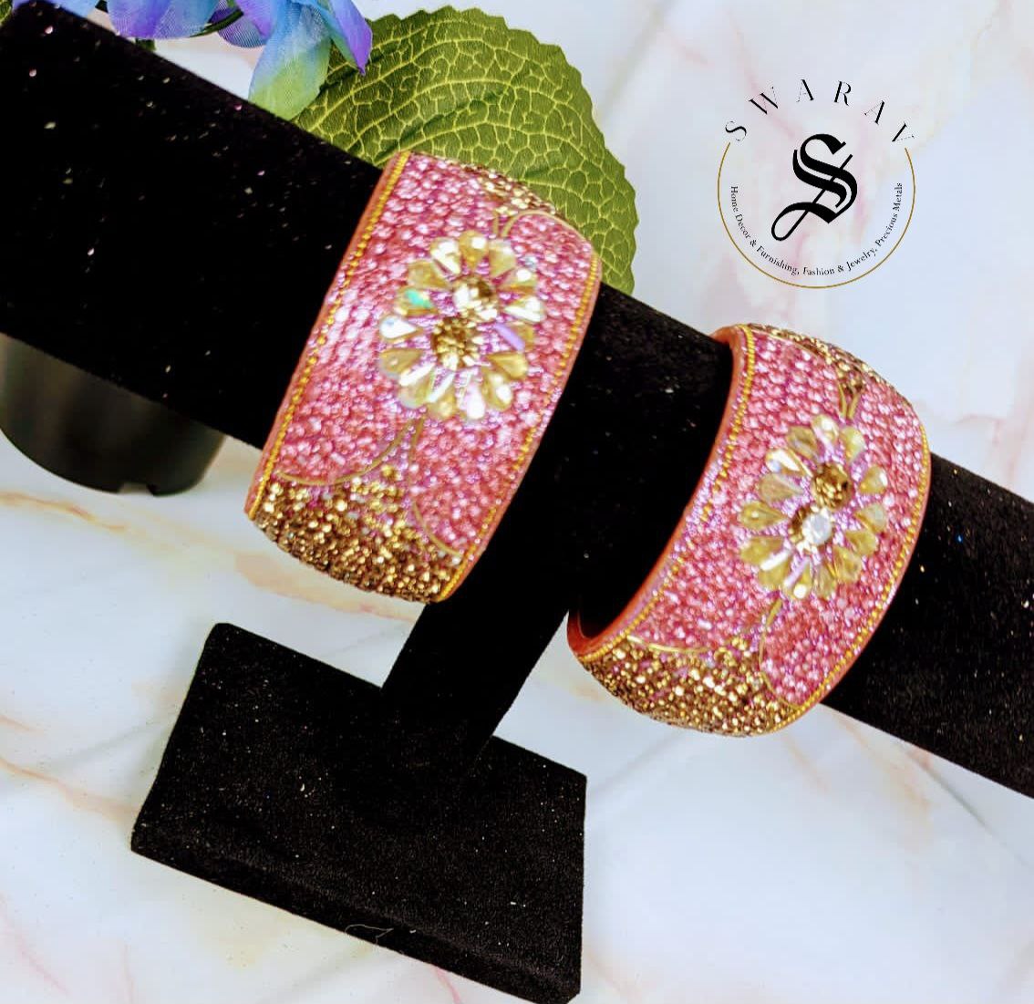 Lakh ( Epoxy ) Bangles Set - Multi combinations in One Set. ( SAFFRON )
