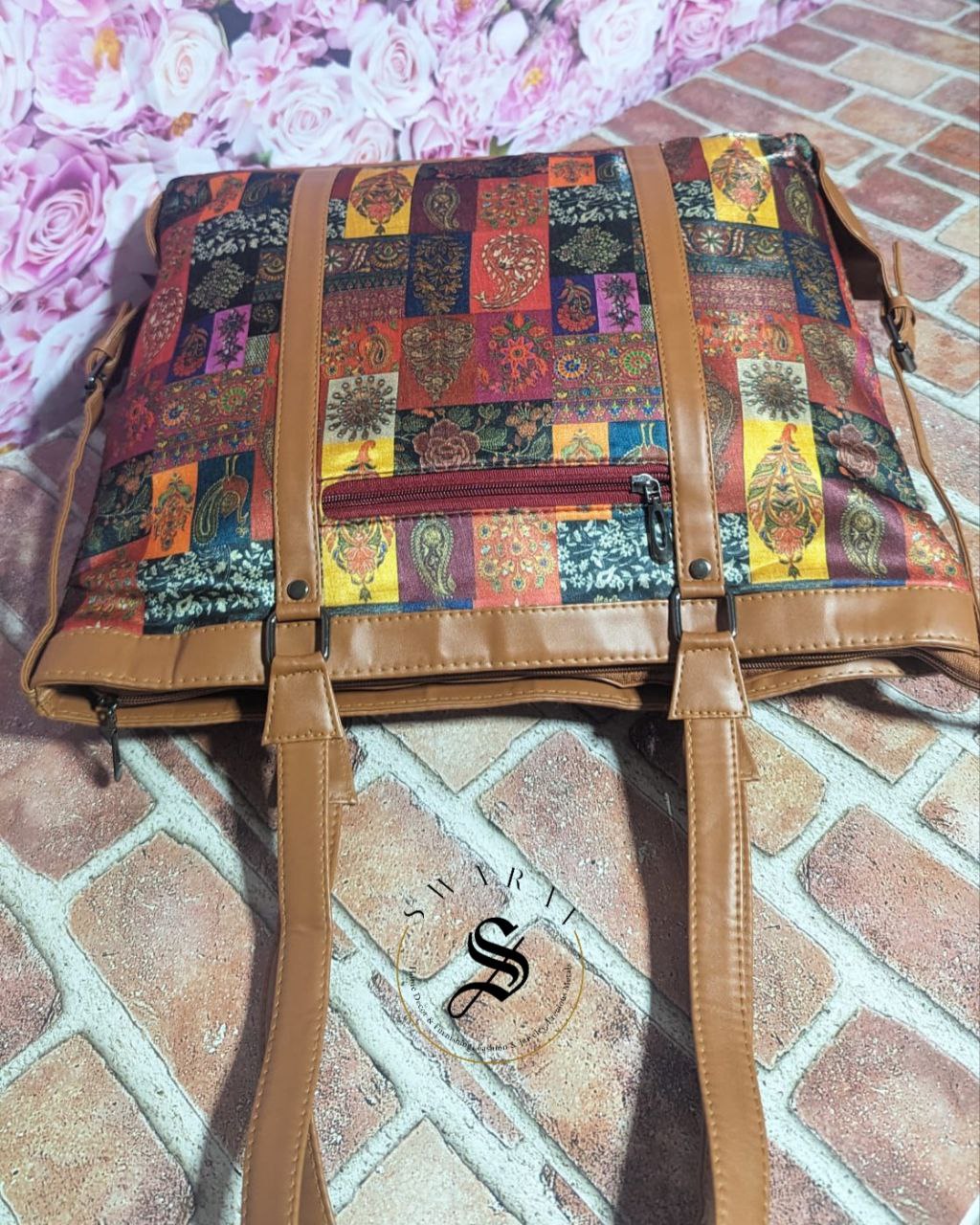 FREE SHIPPING π Floral Print Women's Laptop/Overnight/Travel /Multipurpose fabric shoulder Bag. Size - 18 by 13 by 5 inch.