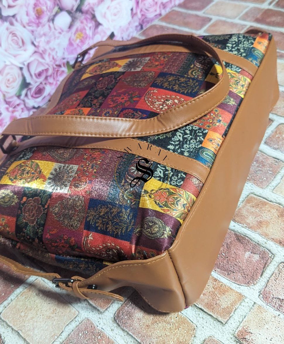 FREE SHIPPING π Floral Print Women's Laptop/Overnight/Travel /Multipurpose fabric shoulder Bag. Size - 18 by 13 by 5 inch.