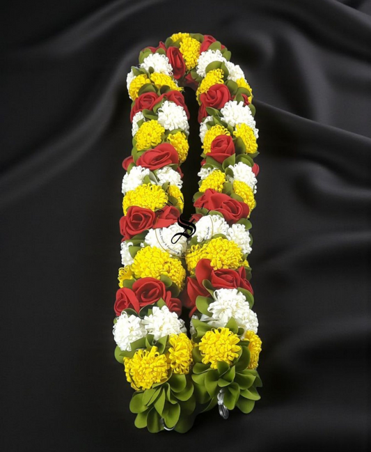 Hand made Fabric Garland/Mala - Washable and Lifetime Usable.(Multi-color). 42 inch.