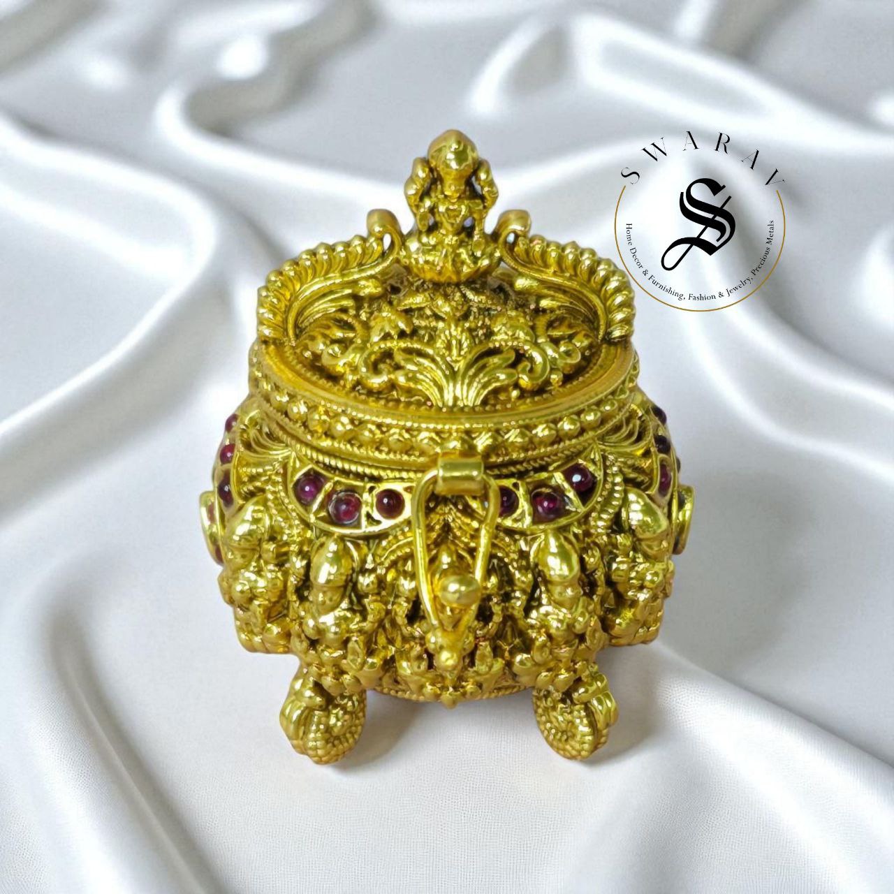 Lakshmi Nakshi work kumkum/Sindoor Box.