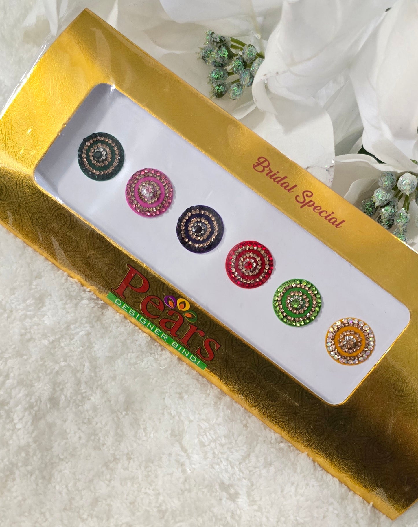 Pearl Gold card Bridal Bindi. 12 design options.