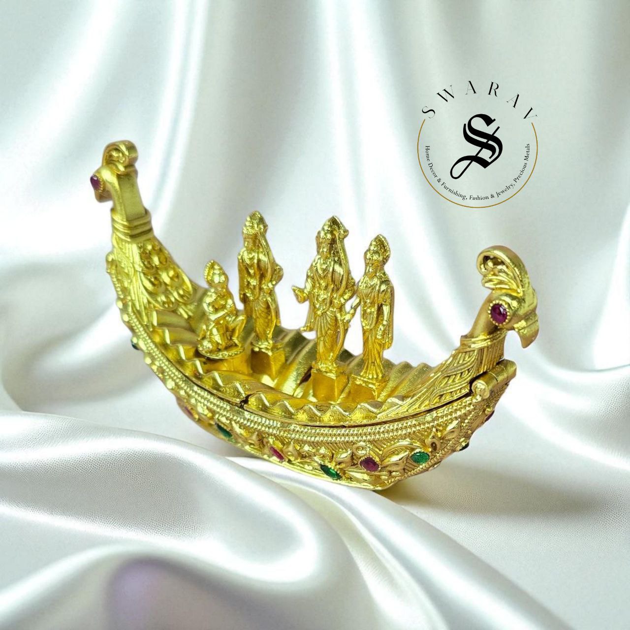 Ram Darbar in boat Kumkum/sindoor box.