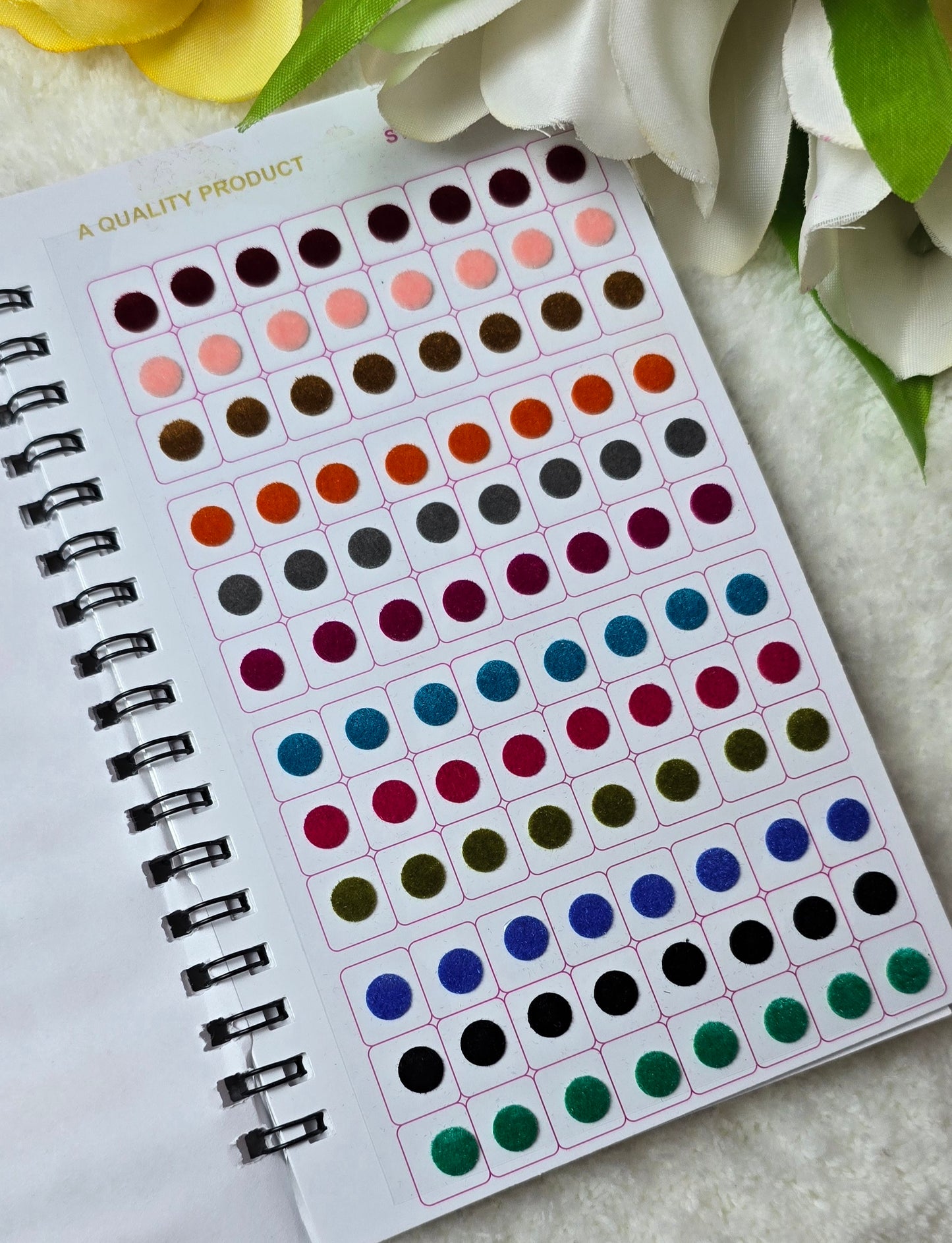 Navya - 960 count multi color and multi size plain Bindi spiral book.