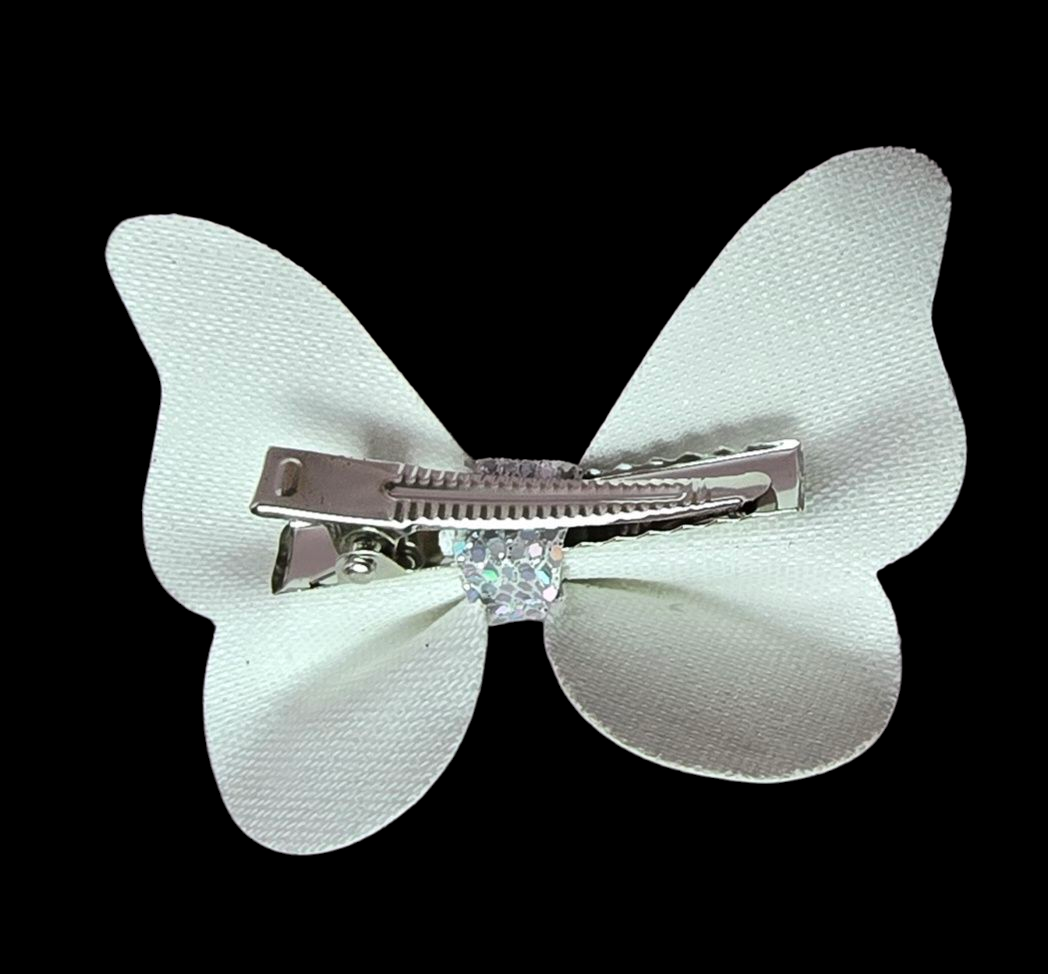 Pack of 10 butterfly glitter foam fabric hair pins for baby girl.