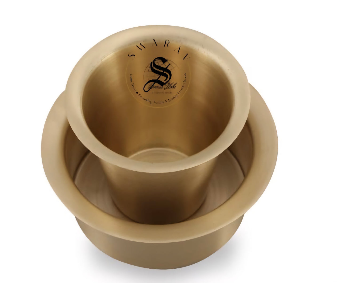 Pure Brass Set of 3, matt finish Indian Coffee filter and Dabara set. ( 2 sets of Dabara and 1 Coffee filter)
