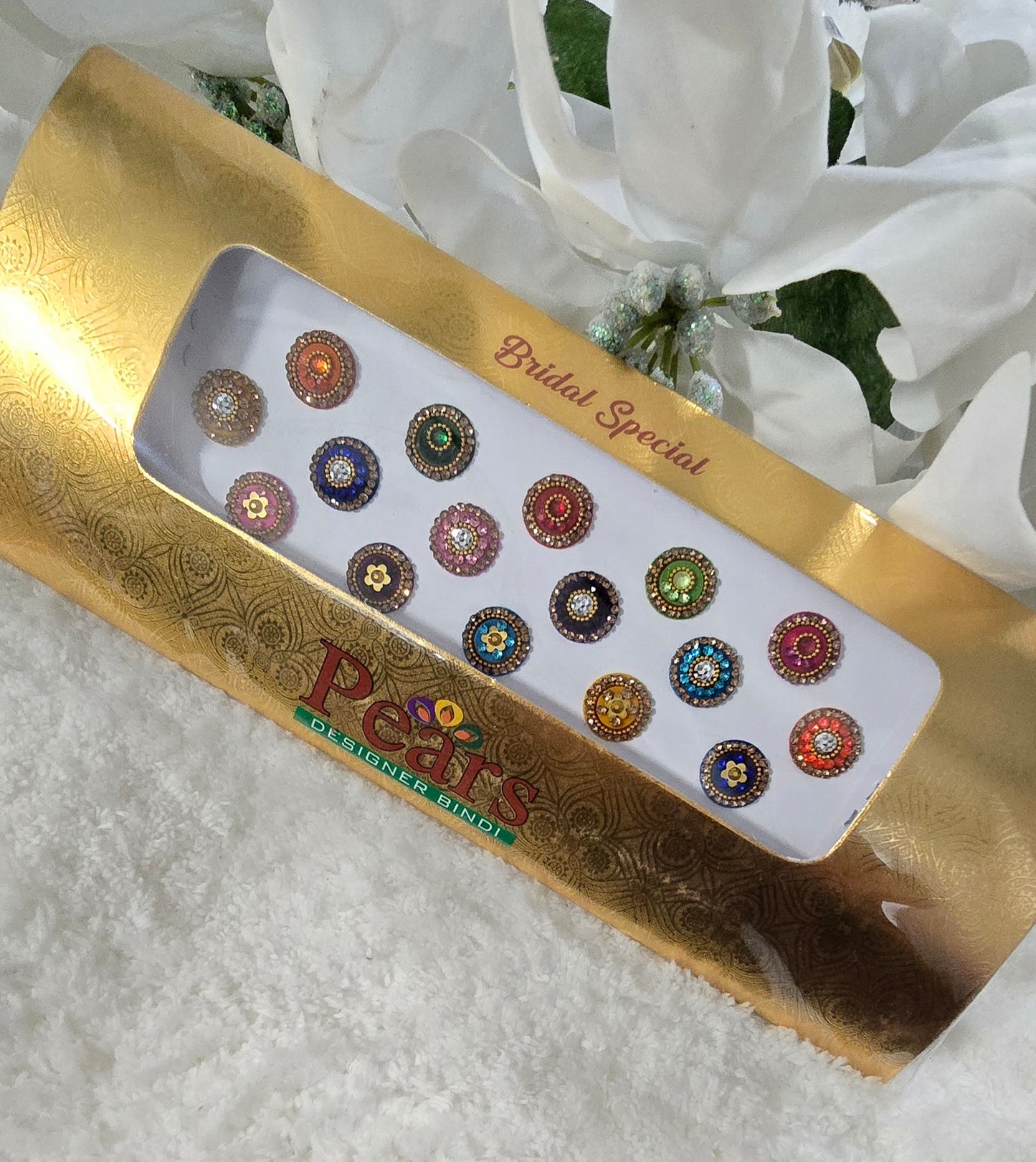 Pearl Gold card Bridal Bindi. 12 design options.