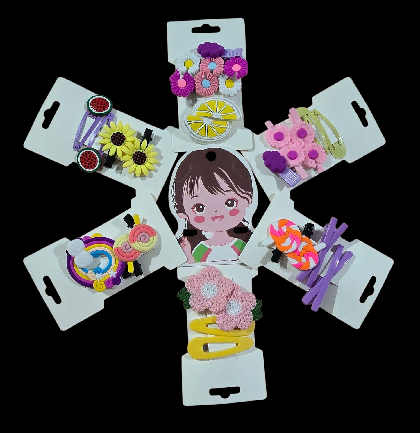 13 pair ( 26 piece) Baby girl hairpins. Comes in ready to gift/ preserve, box packing.