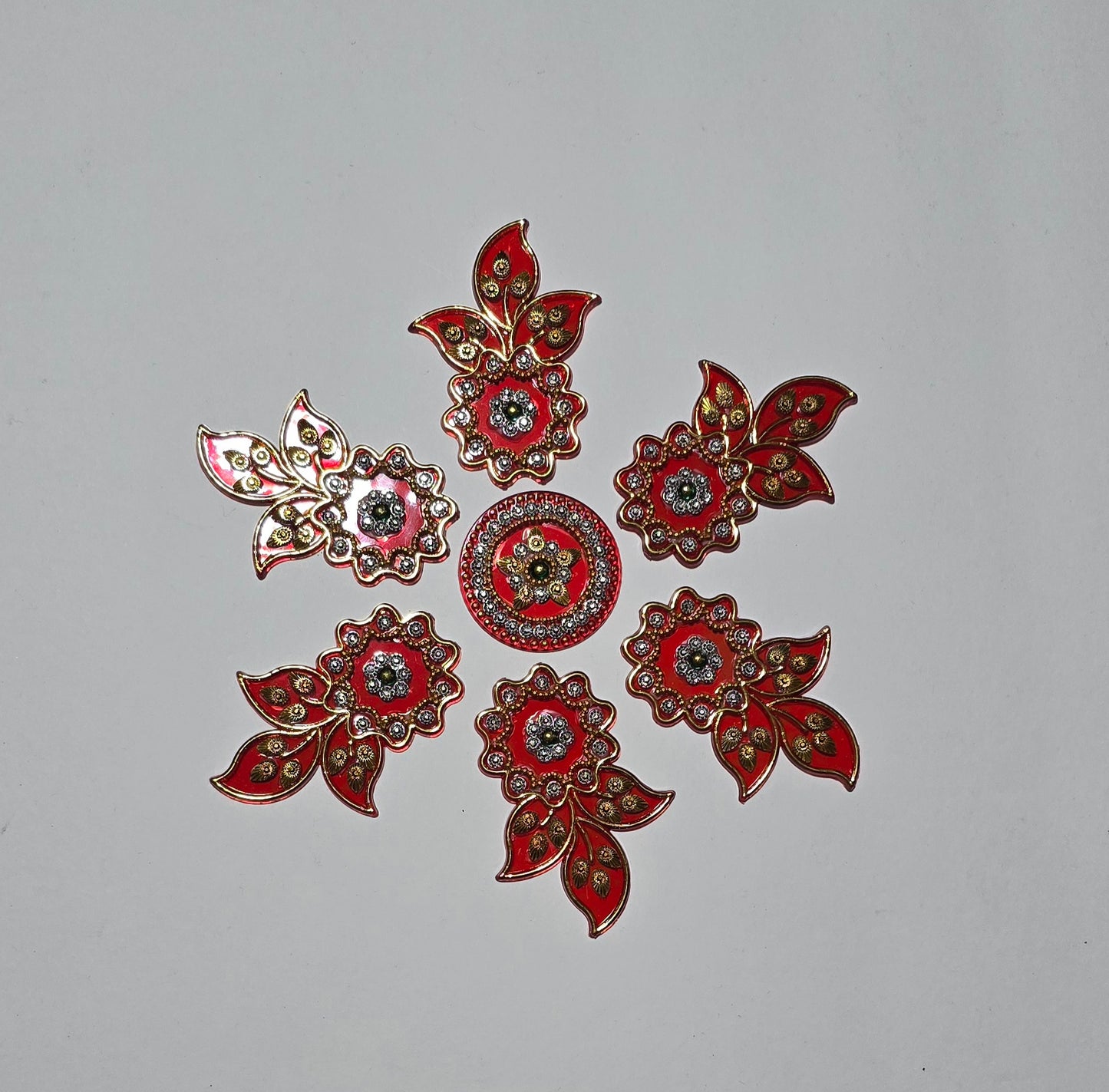Handmade Acrylic Baby Rangoli Set of 7 pieces. 7 inches.