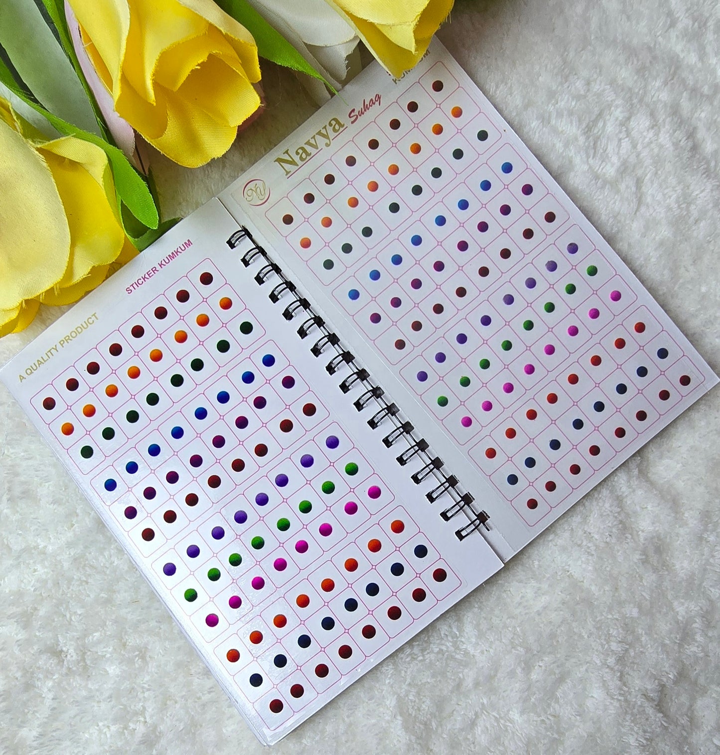 Navya - 960 count multi color and multi size SHADED Bindi spiral book.