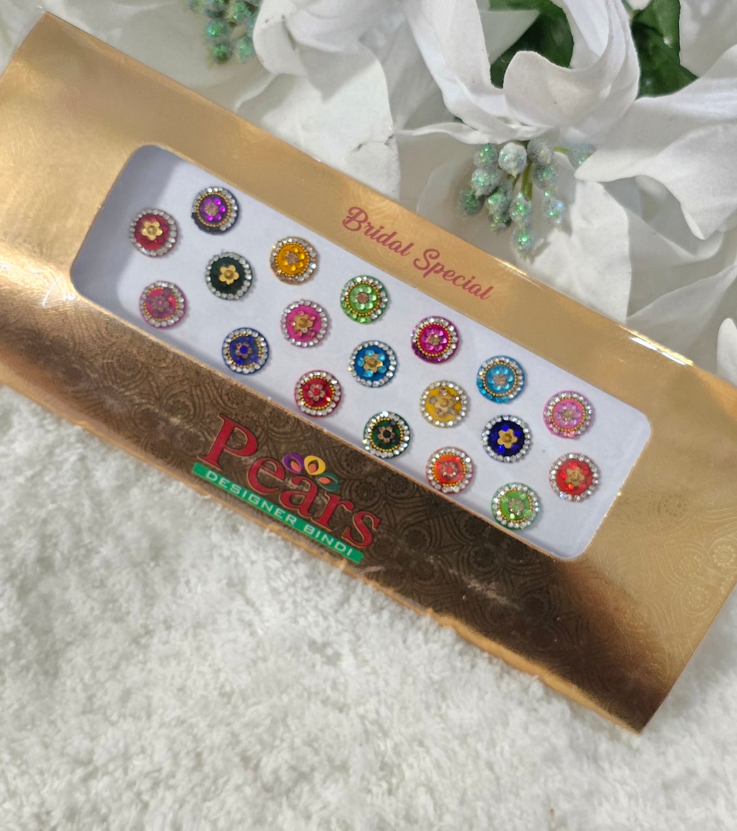 Pearl Gold card Bridal Bindi. 12 design options.