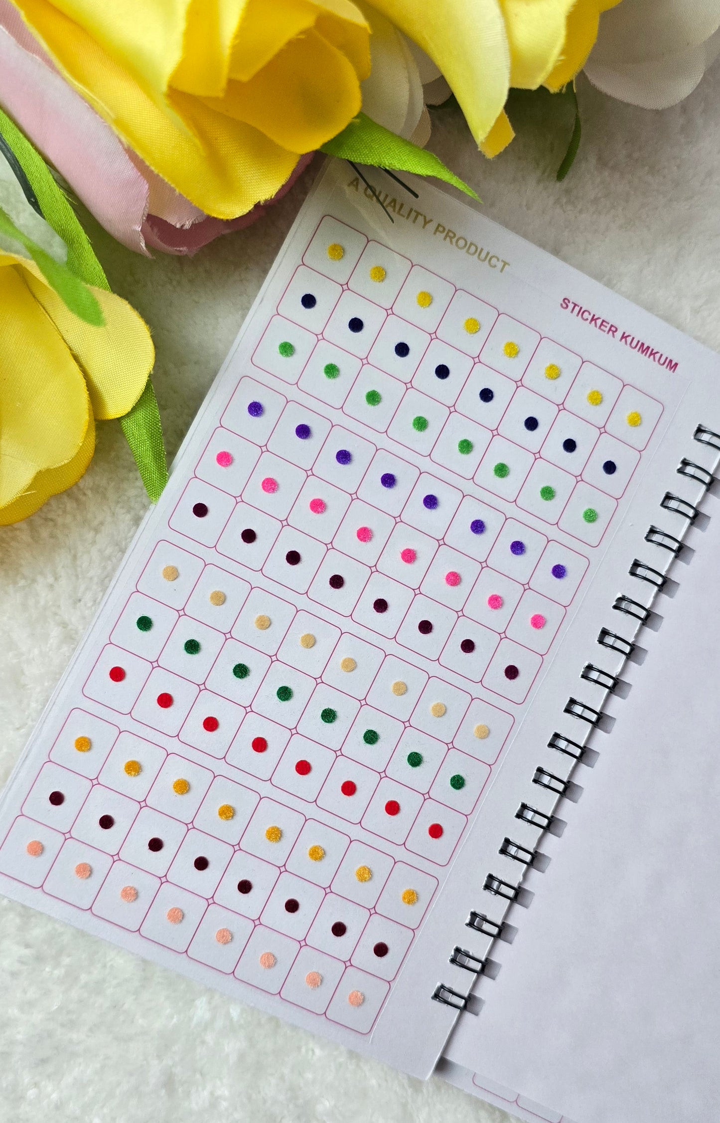 Navya - 960 count multi color and ONE size MINI plain spiral Bindi book.