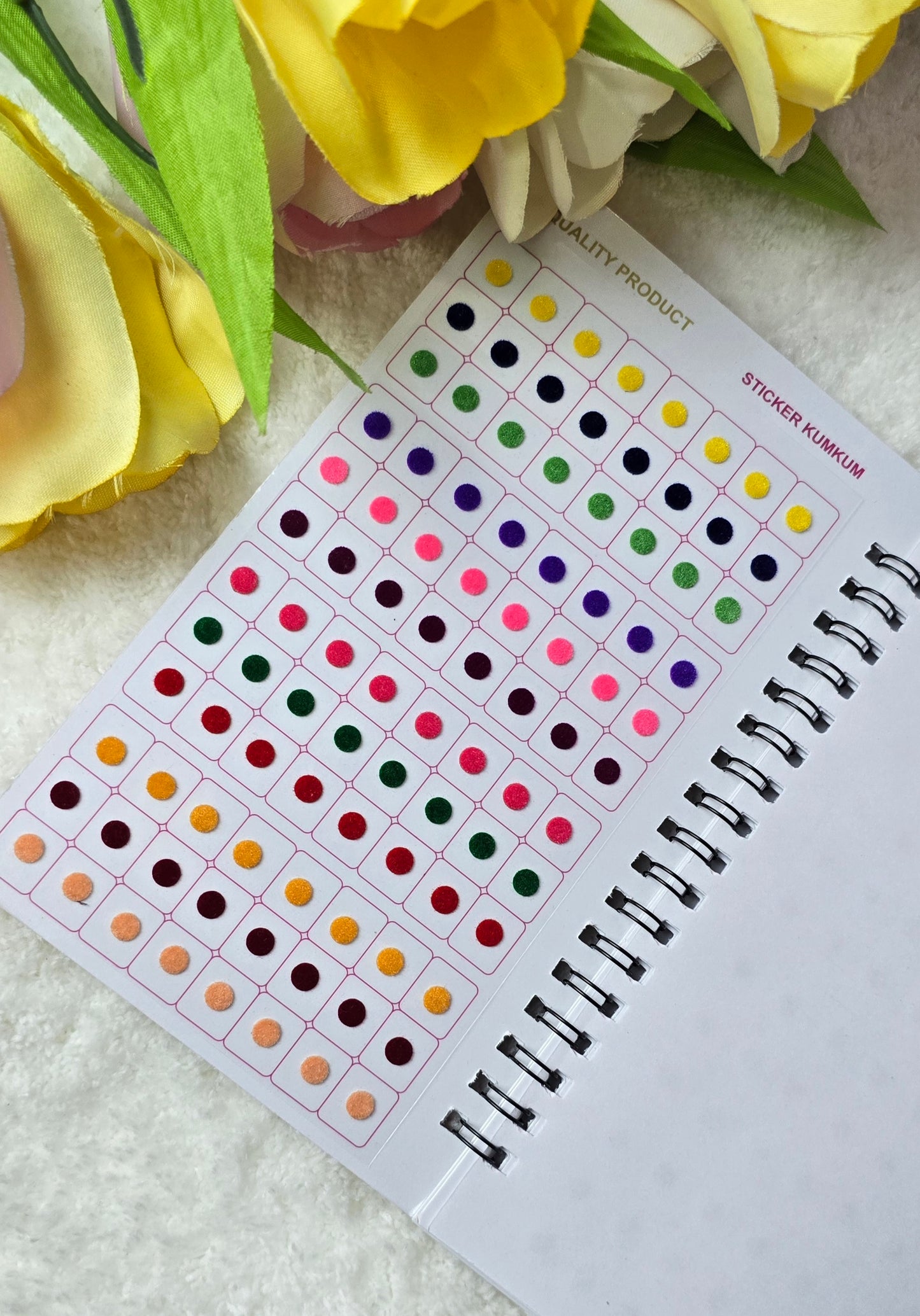 Navya - 960 count multi color and ONE size MINI plain spiral Bindi book.