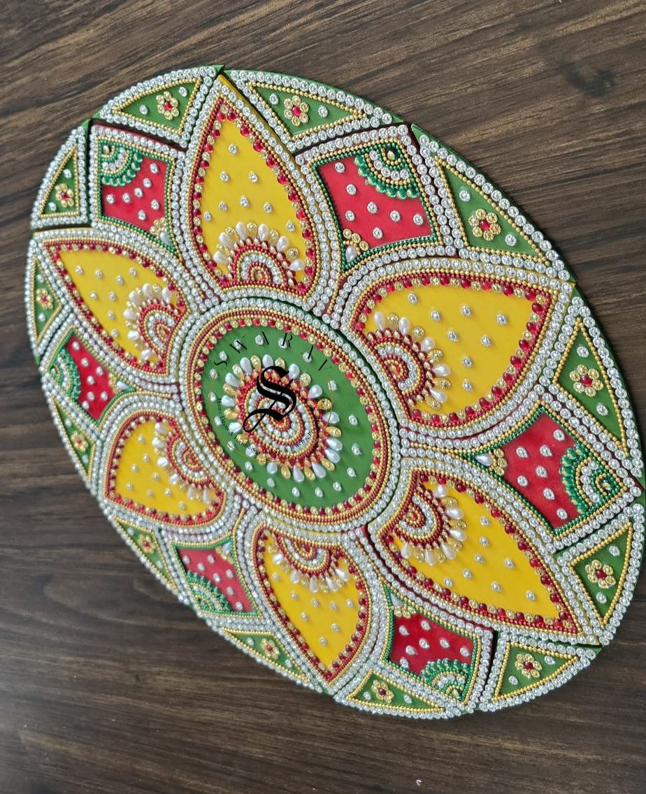 Handmade Acrylic Rangoli. Set of 26 pieces. Size - 12 inch.