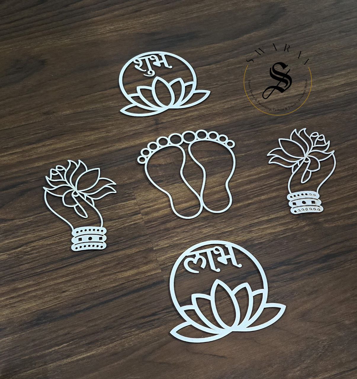 Pack of 7 Rangoli Stencil. Size - 3 inch each.