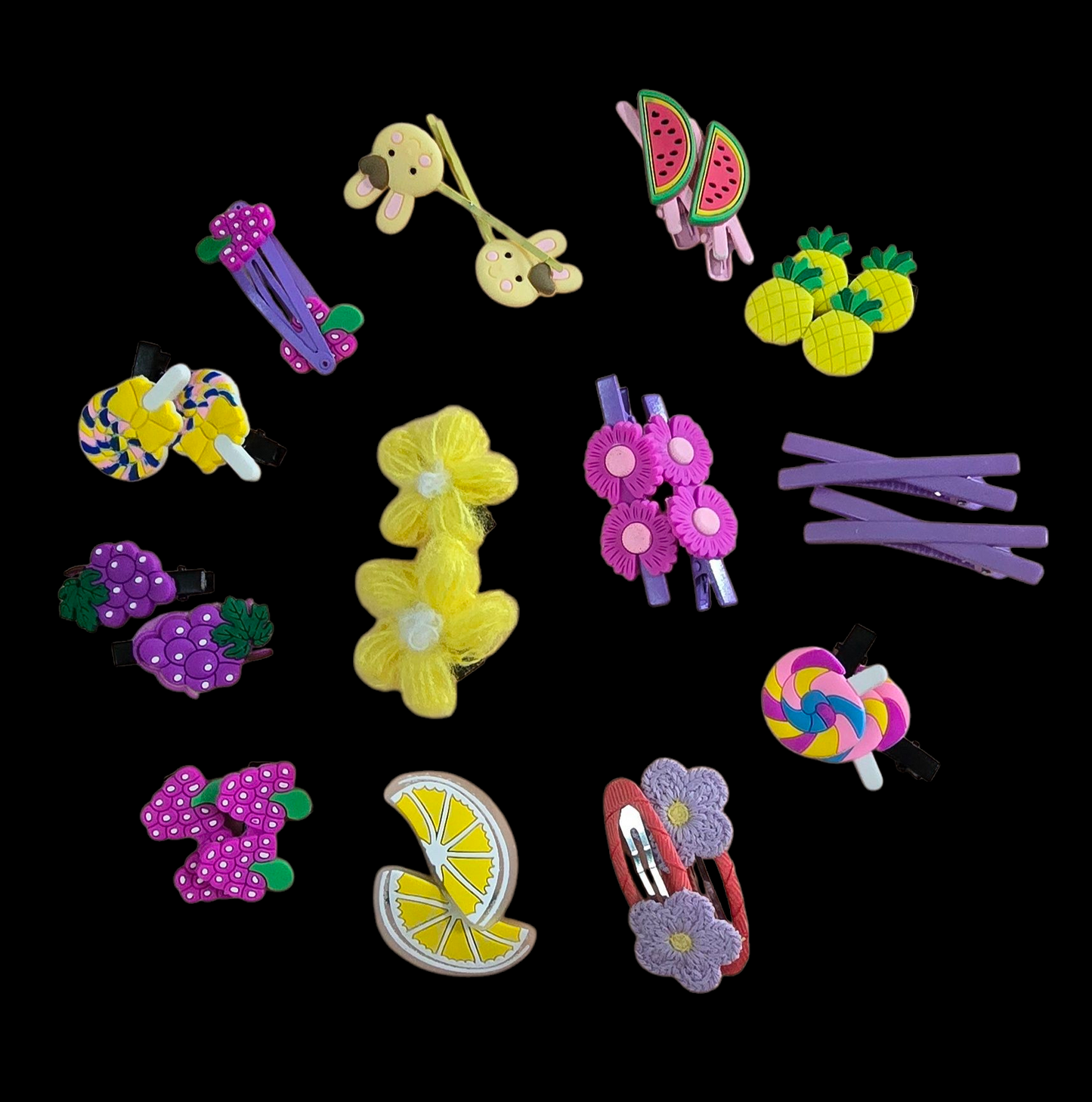 13 pair ( 26 piece) Baby girl hairpins. Comes in ready to gift/ preserve, box packing.