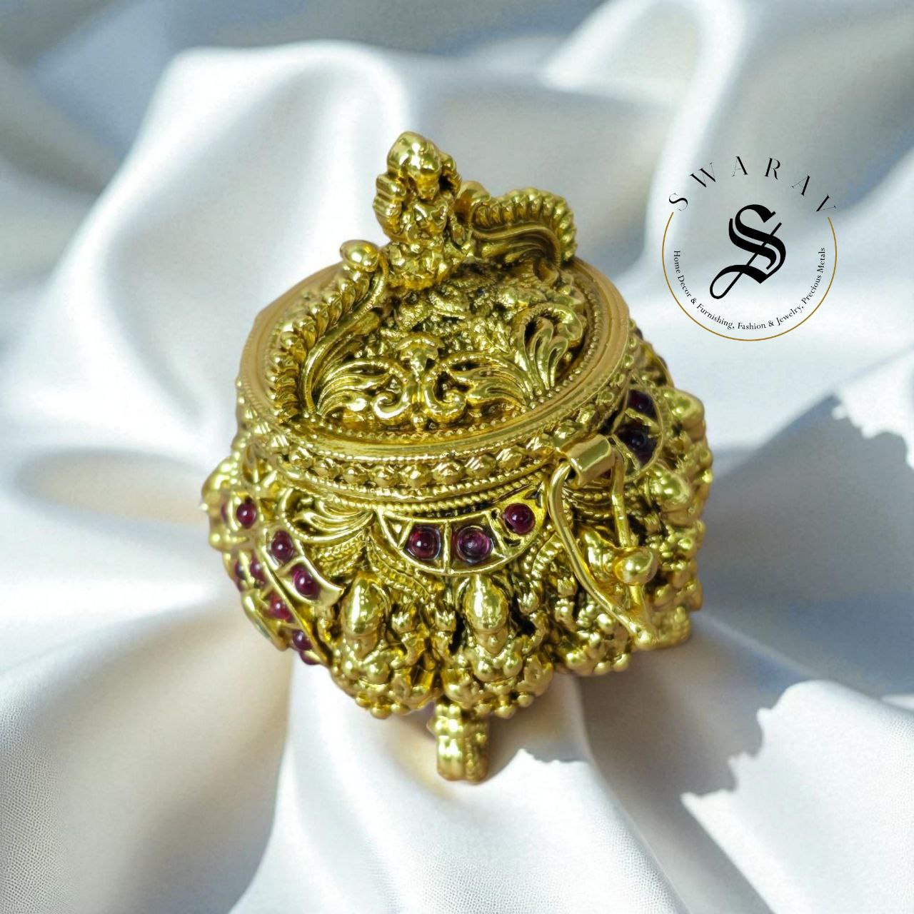 Lakshmi Nakshi work kumkum/Sindoor Box.