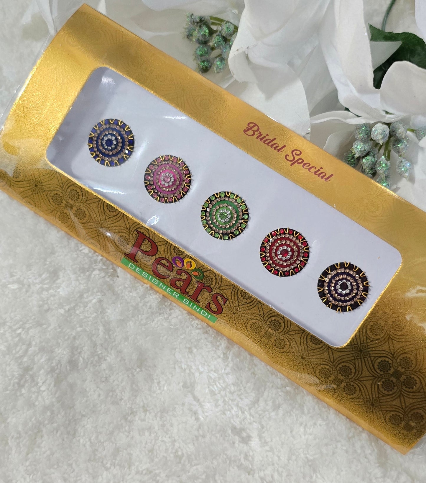 Pearl Gold card Bridal Bindi. 12 design options.