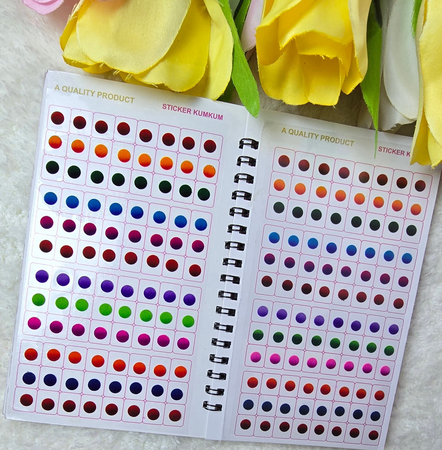 Navya - 960 count multi color and multi size SHADED Bindi spiral book.