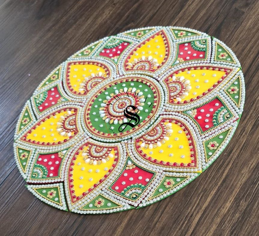 Handmade Acrylic Rangoli. Set of 26 pieces. Size - 12 inch.