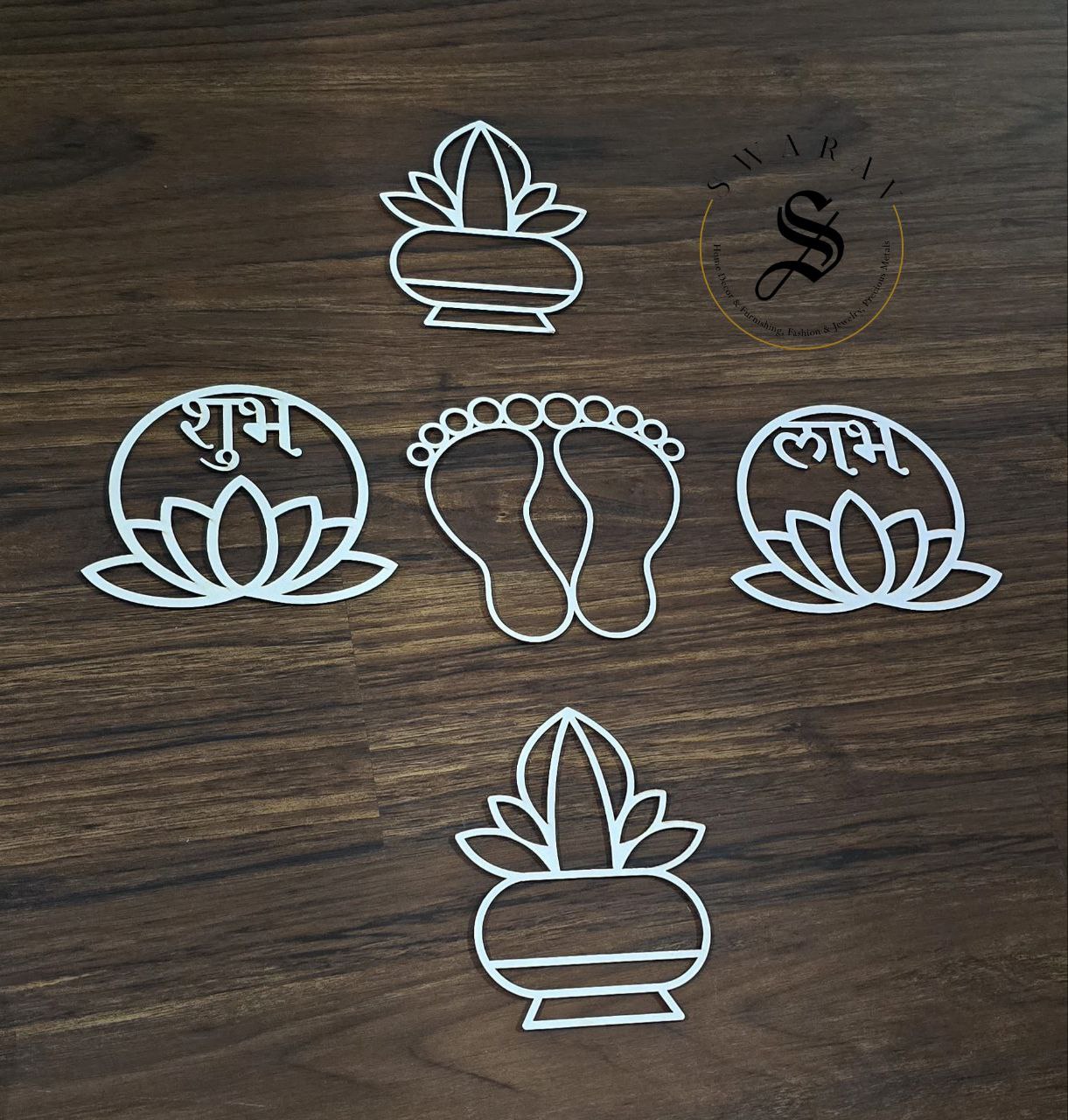 Pack of 7 Rangoli Stencil. Size - 3 inch each.