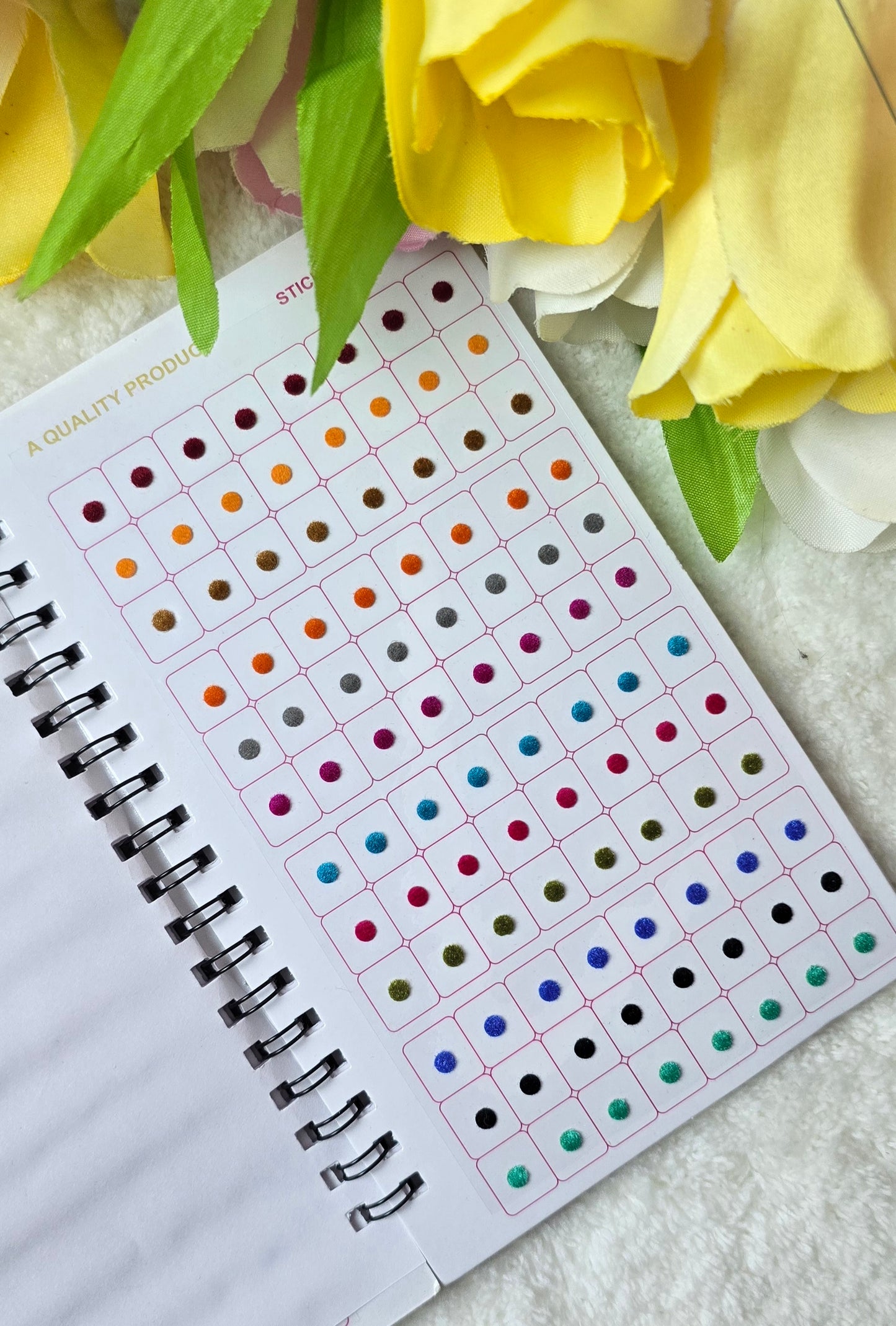 Navya - 960 count multi color and ONE size MINI plain spiral Bindi book.