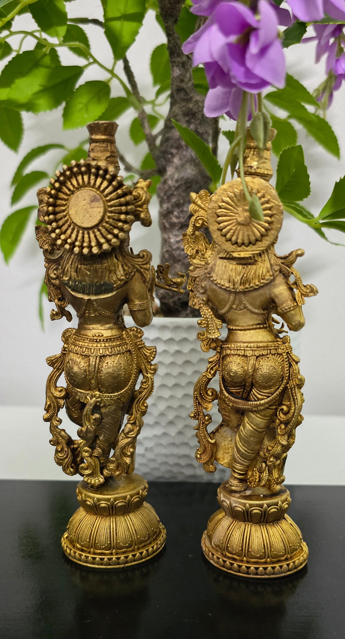 Pure Brass Radha Krishna. Set of 2 idols. Size 6 inches each.