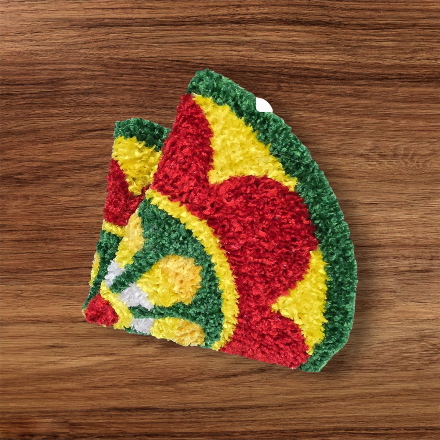 Faux yarn multi color Rangoli mat for floor/ wall decor. Code - D1. Size- 20 inch diameter.