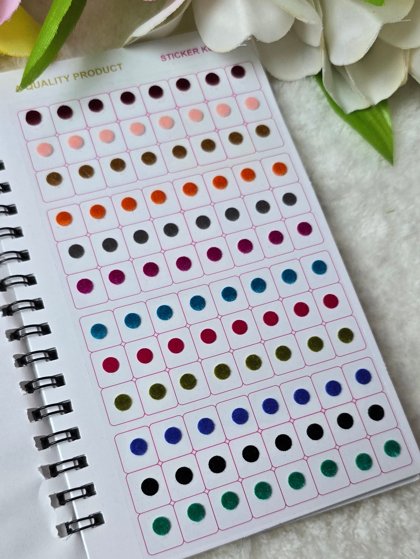 Navya - 960 count multi color and multi size plain Bindi spiral book.
