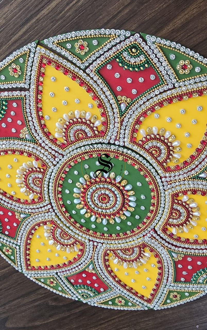 Handmade Acrylic Rangoli. Set of 26 pieces. Size - 12 inch.