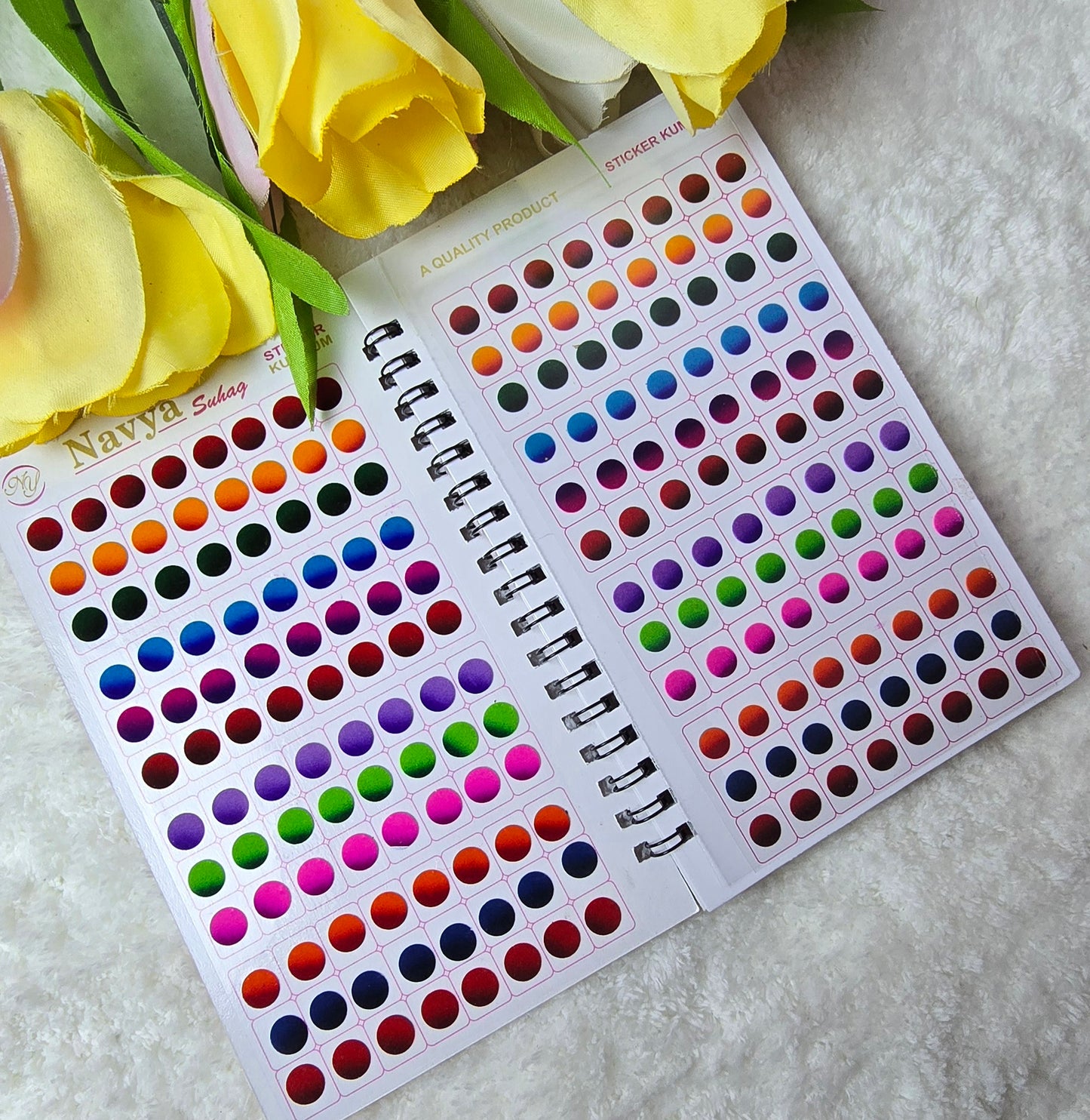 Navya - 960 count multi color and multi size SHADED Bindi spiral book.
