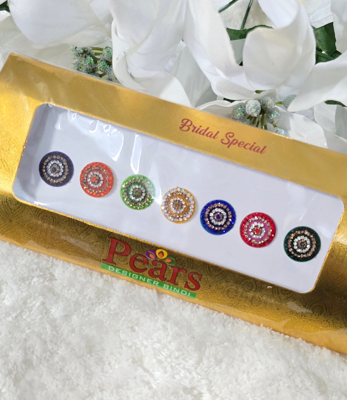 Pearl Gold card Bridal Bindi. 12 design options.