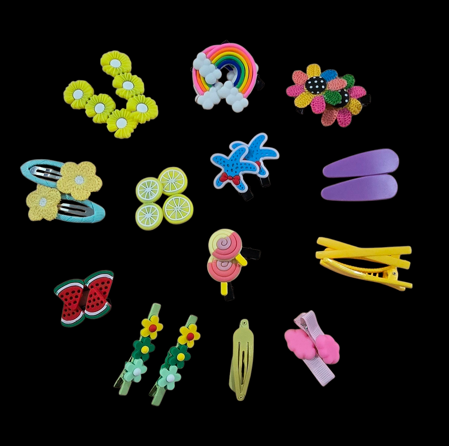 13 pair ( 26 piece) Baby girl hairpins. Comes in ready to gift/ preserve, box packing.