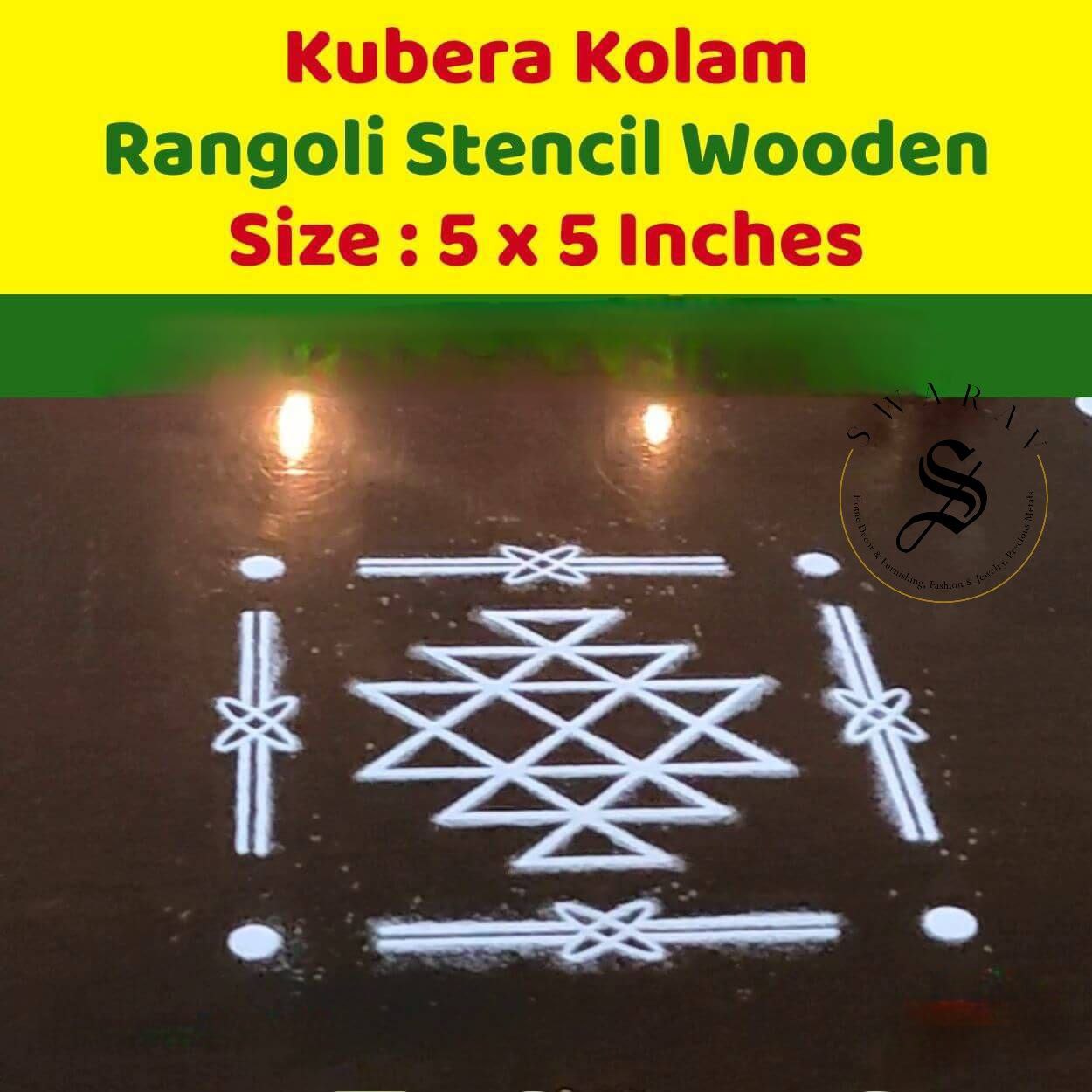 Wooden Frame Rangoli/ Kolam stencil. Set of 4.