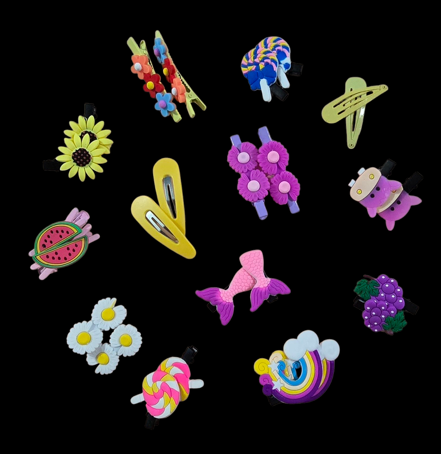 13 pair ( 26 piece) Baby girl hairpins. Comes in ready to gift/ preserve, box packing.