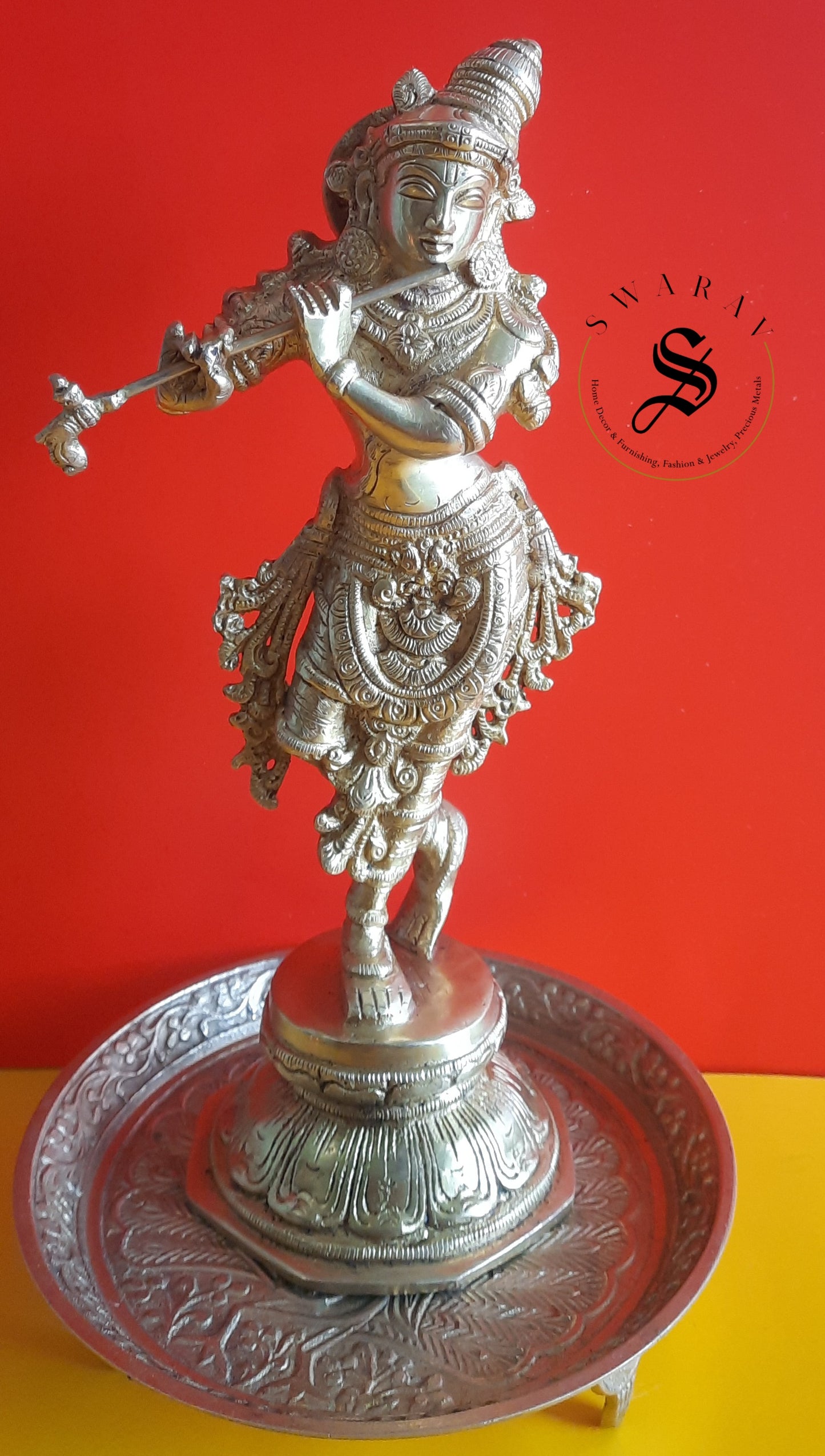 Brass Krishna with his flute