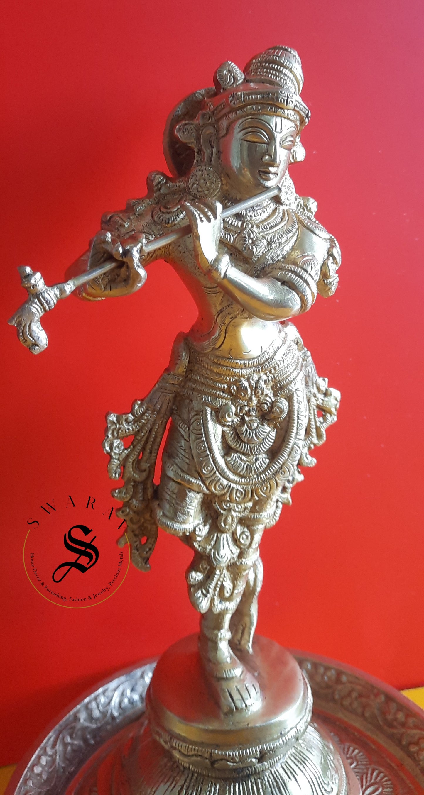 Brass Krishna with his flute