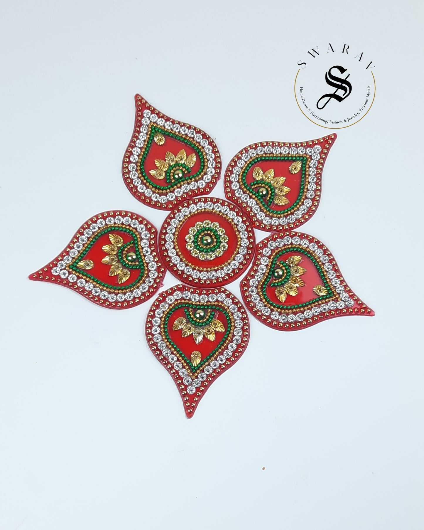 Handmade Acrylic Baby Rangoli Set of 6 pieces. Size : 7 inches.