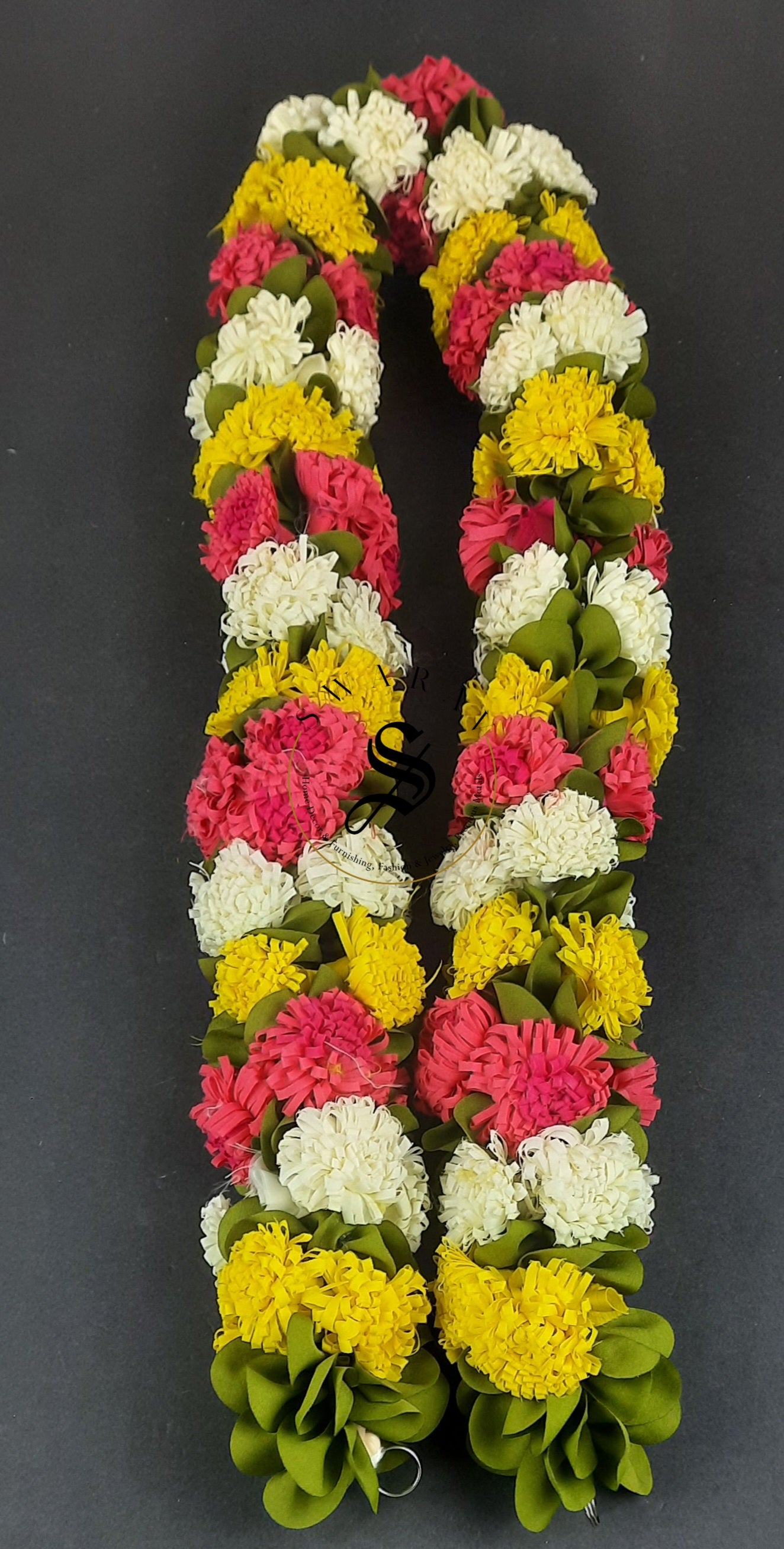 Hand made Fabric Garland/Mala - Washable and Lifetime Usable.(Multi-color). 42 inch.