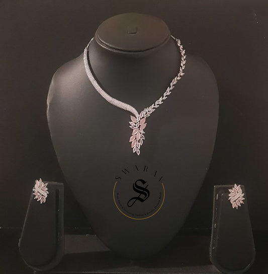 Dual Design Classic CZ Necklace Set - Party and wedding special.