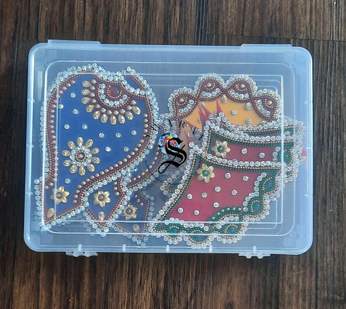 Acrylic Rangoli - Set of 13 pieces. 16 inch Multi Color.