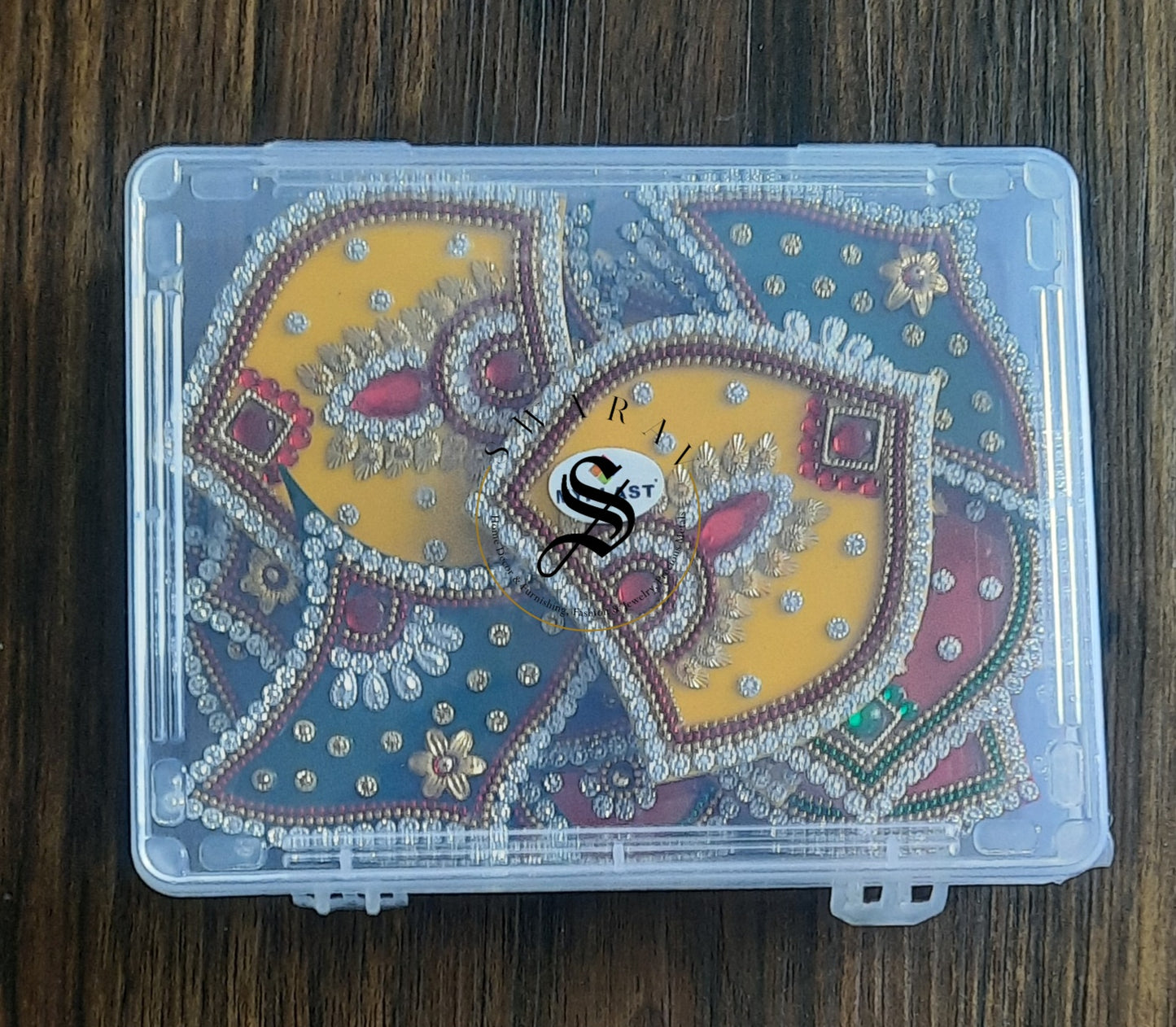 Hand made Acrylic Rangoli - Set of 21pieces. 16 inch Multi Color.