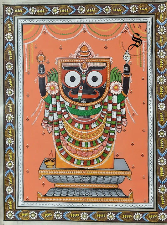 Handmade Lord Jaggannath Pattachitra painting - Size 12 by 16 inch