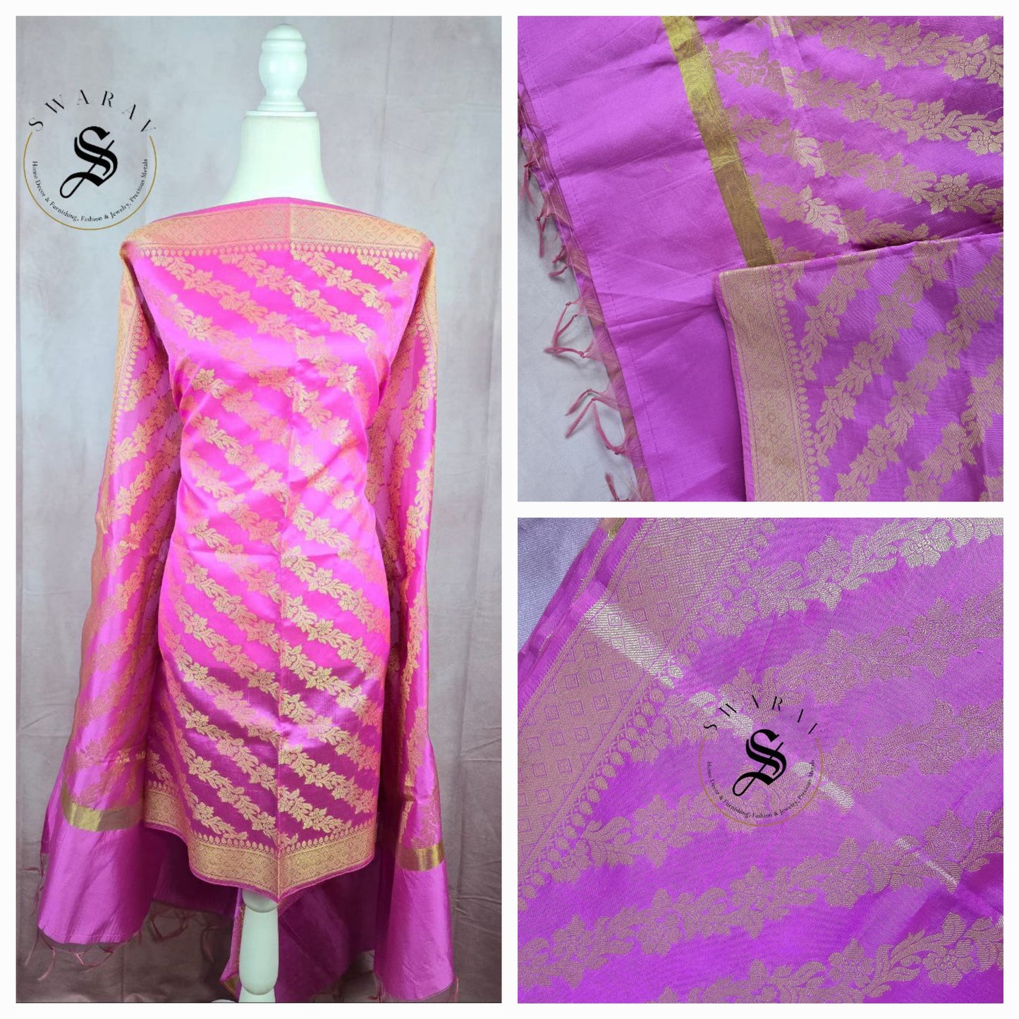 Banarasi Art Silk Dupatta with Zari weave. 2+ Colors inside. Length - 2.50 meter.